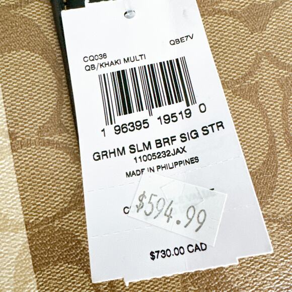 Coach CQ036 Graham Slim Brief In Blocked Signature Canvas IN KHAKI MULTI - Picture 6 of 6